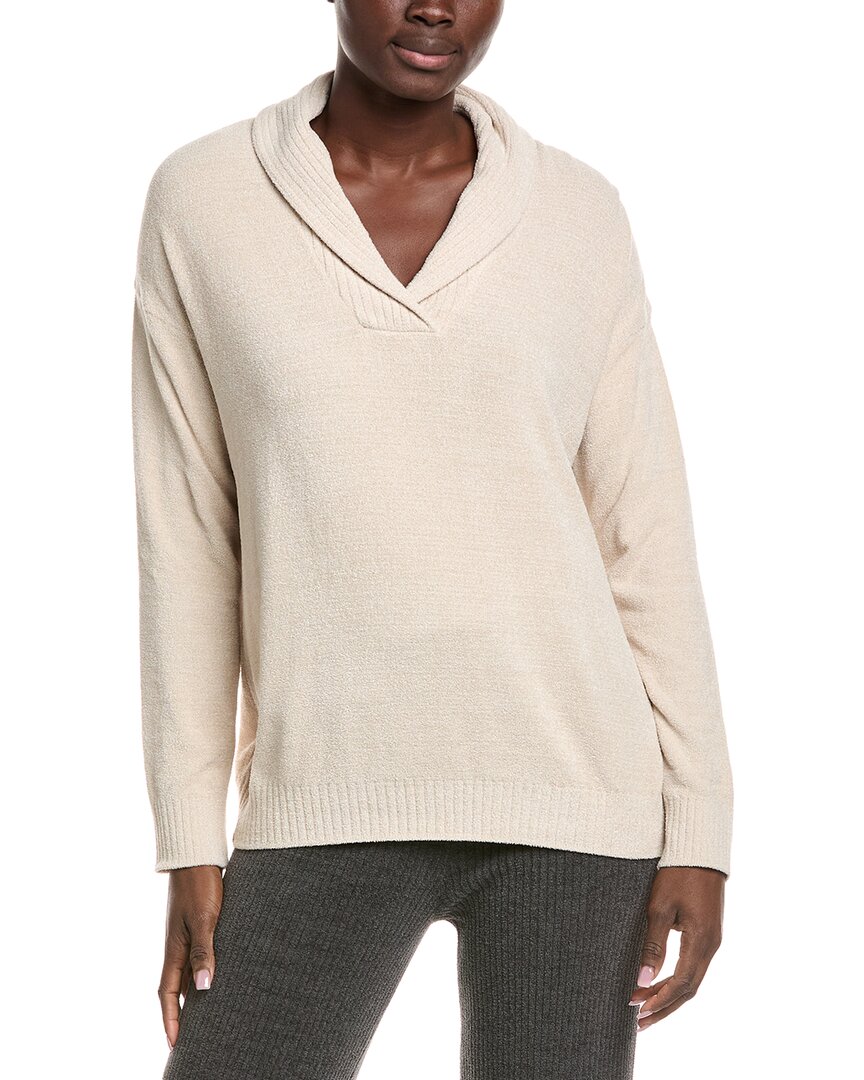 Barefoot Dreams Cozychic Ultra Lite Ribbed Shawl Pullover In Neutral