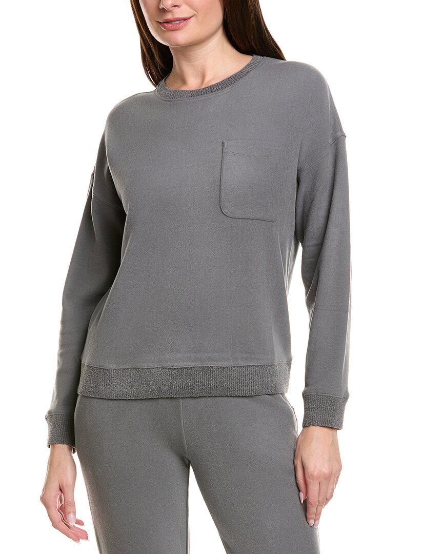 Barefoot Dreams Brushed Fleece Sweater In Gray