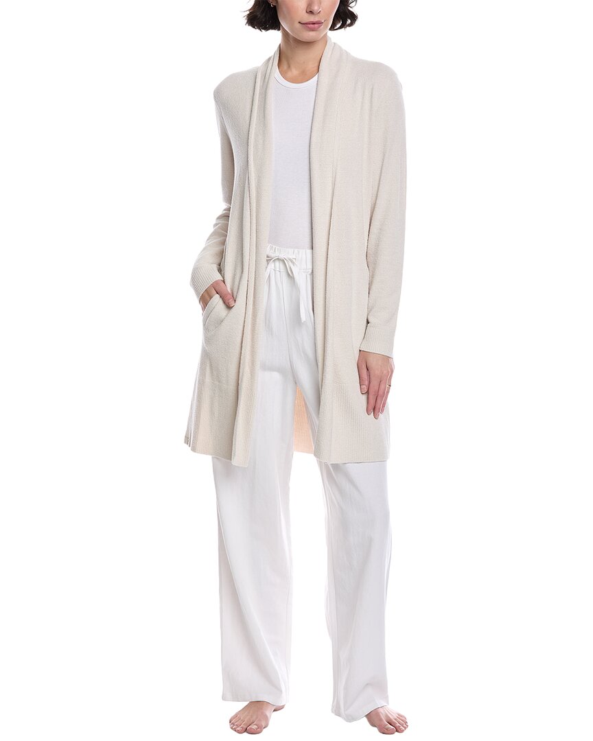 Barefoot Dreams Cozychic Ultra Lite High Ribbed Cardigan In White