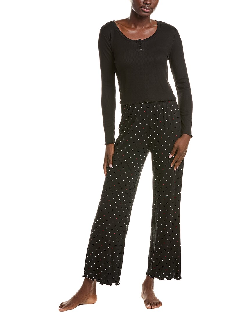 Honeydew 2pc Too Sweet Lounge Set In Black