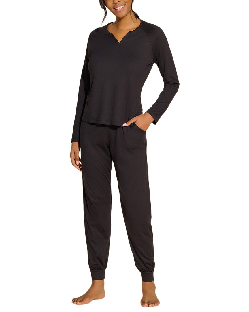 Cosabella Bella 2pc Top & Jogger Set In Black