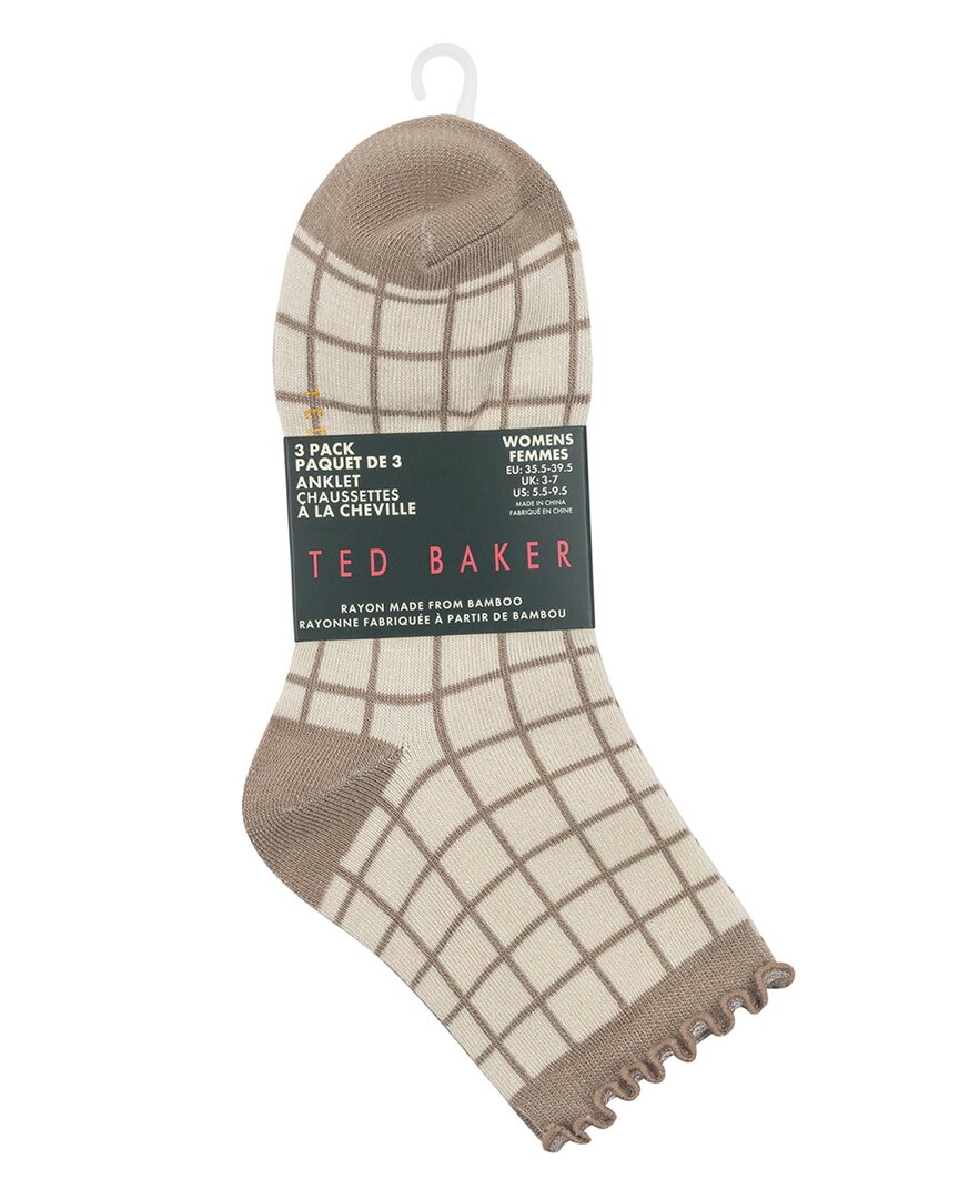 Ted Baker Set Of 3 Anklet Sock In Brown