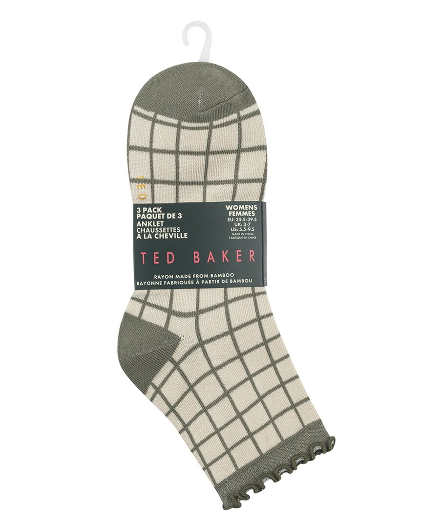 Ted Baker Set Of 3 Anklet Sock In Brown