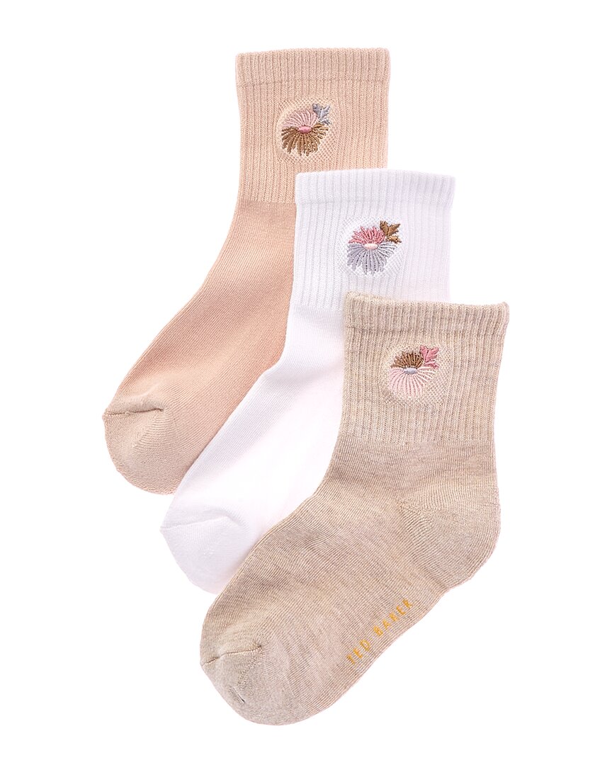 Ted Baker Set Of 3 Quarter Crew Sock In Multi