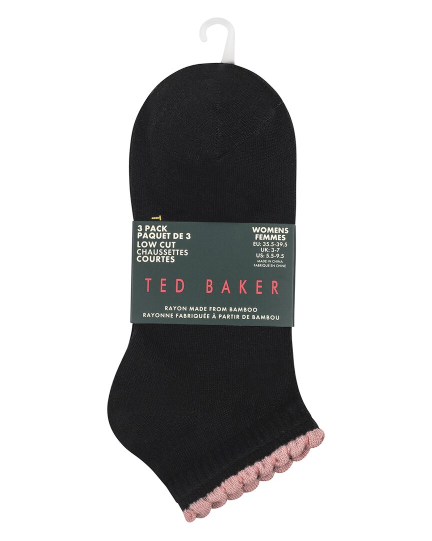 Ted Baker Set Of 3 Low Cut Sock In Black