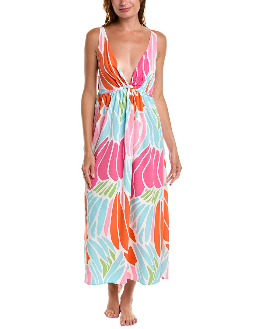Natori Papillon Gown Dress In Orange