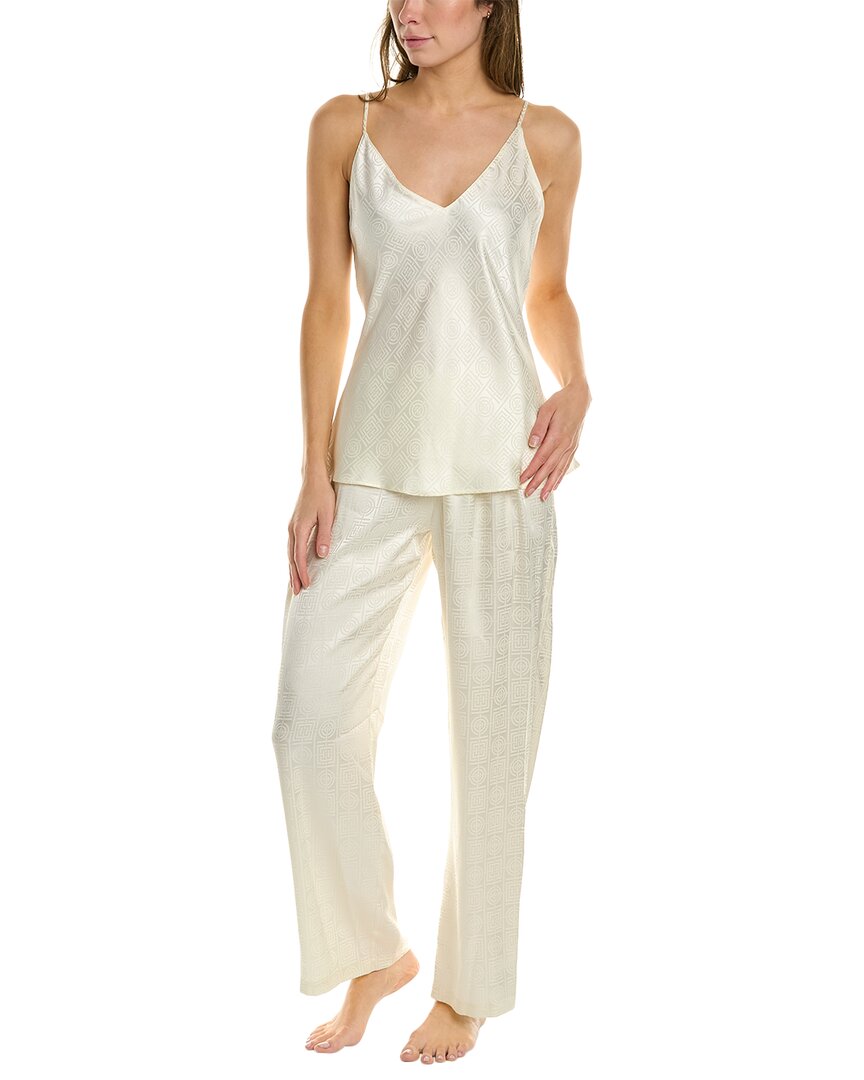 Shop Natori 2pc Infinity Jacquard Pajama Set In White