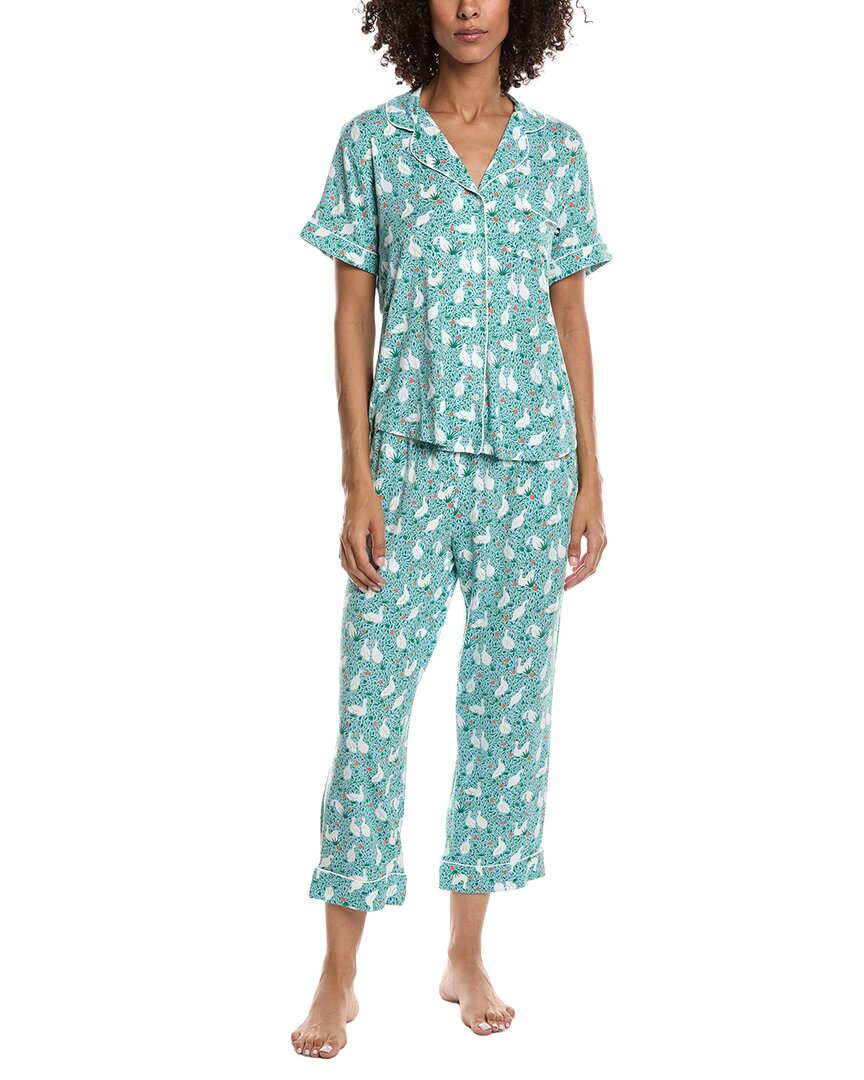 Kate Spade New York 2pc Crop Top & Pant Pajama Set In Blue