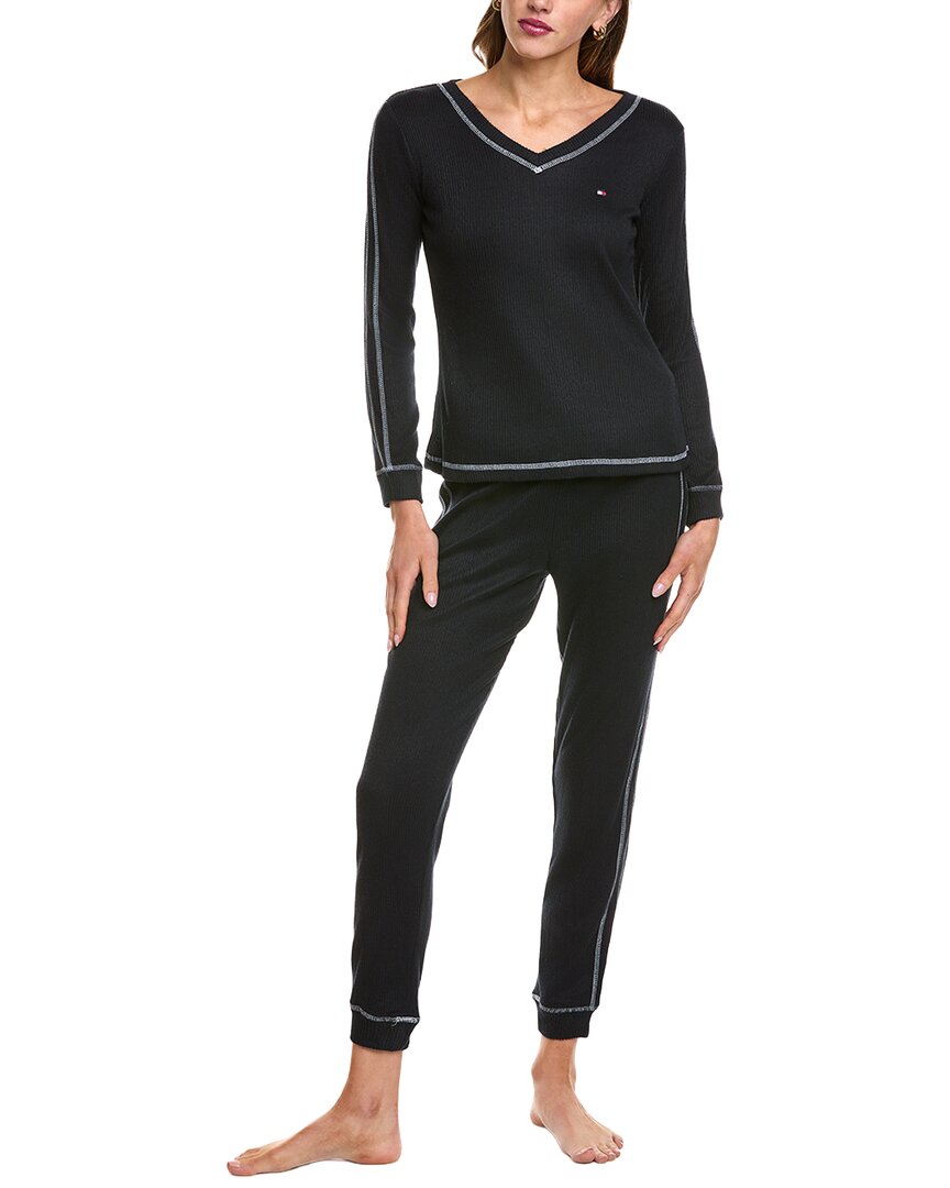 Tommy Hilfiger 2pc Shirt & Pant Sleep Set In Blue