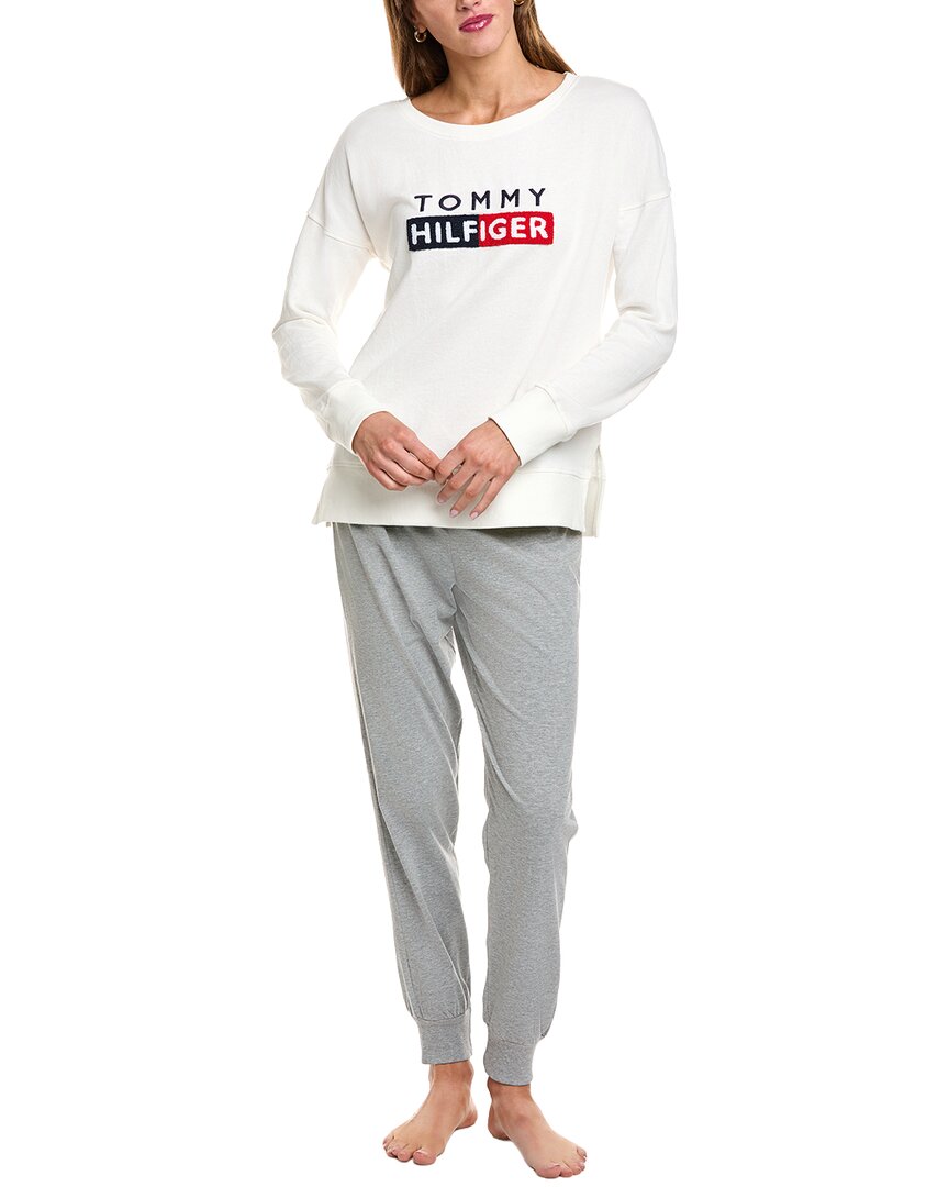 Tommy Hilfiger 2pc Shirt & Pant Sleep Set In White