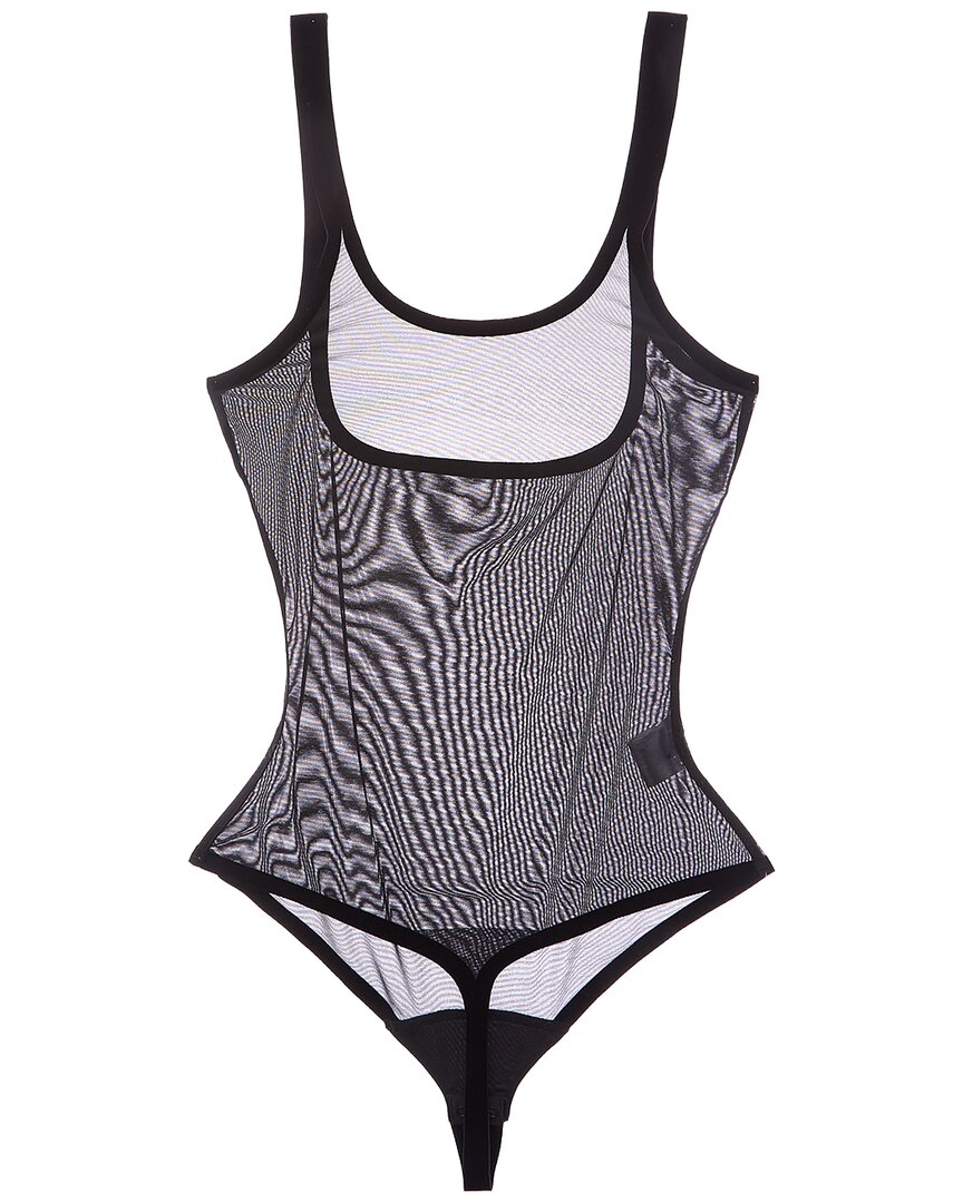 Wolford Tulle Form String Bodysuit In Black