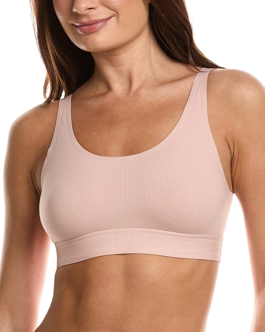 Wolford Beauty Cotton Scoop Neck Bralette In Pink