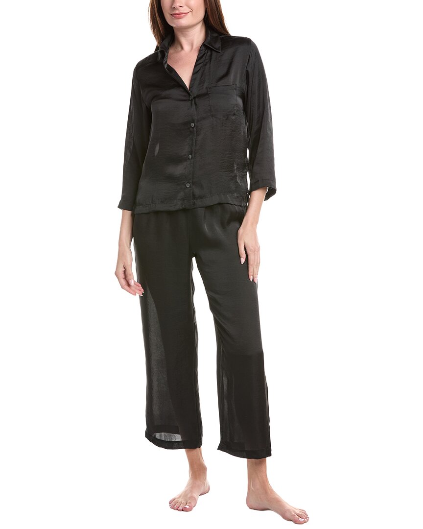 Natori Edit 2pc Ashley Icon Notch Pajama Set In Black