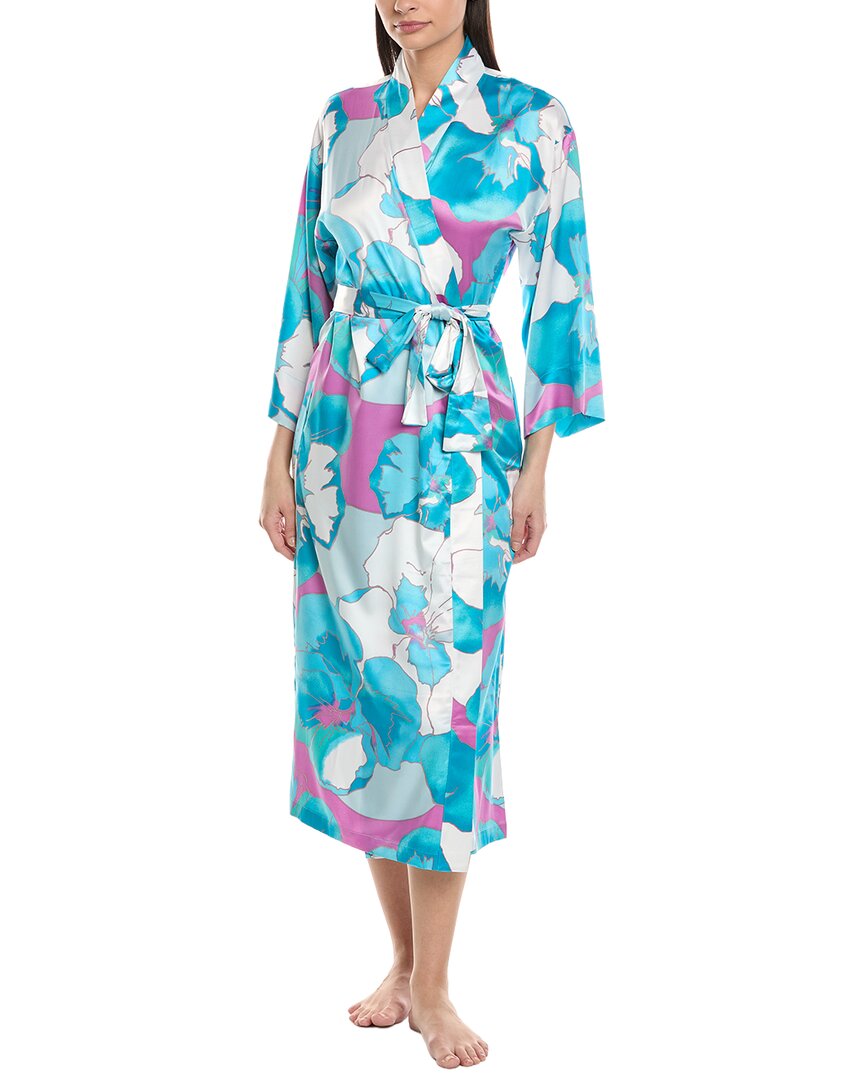 N Natori Floria Robe In Blue
