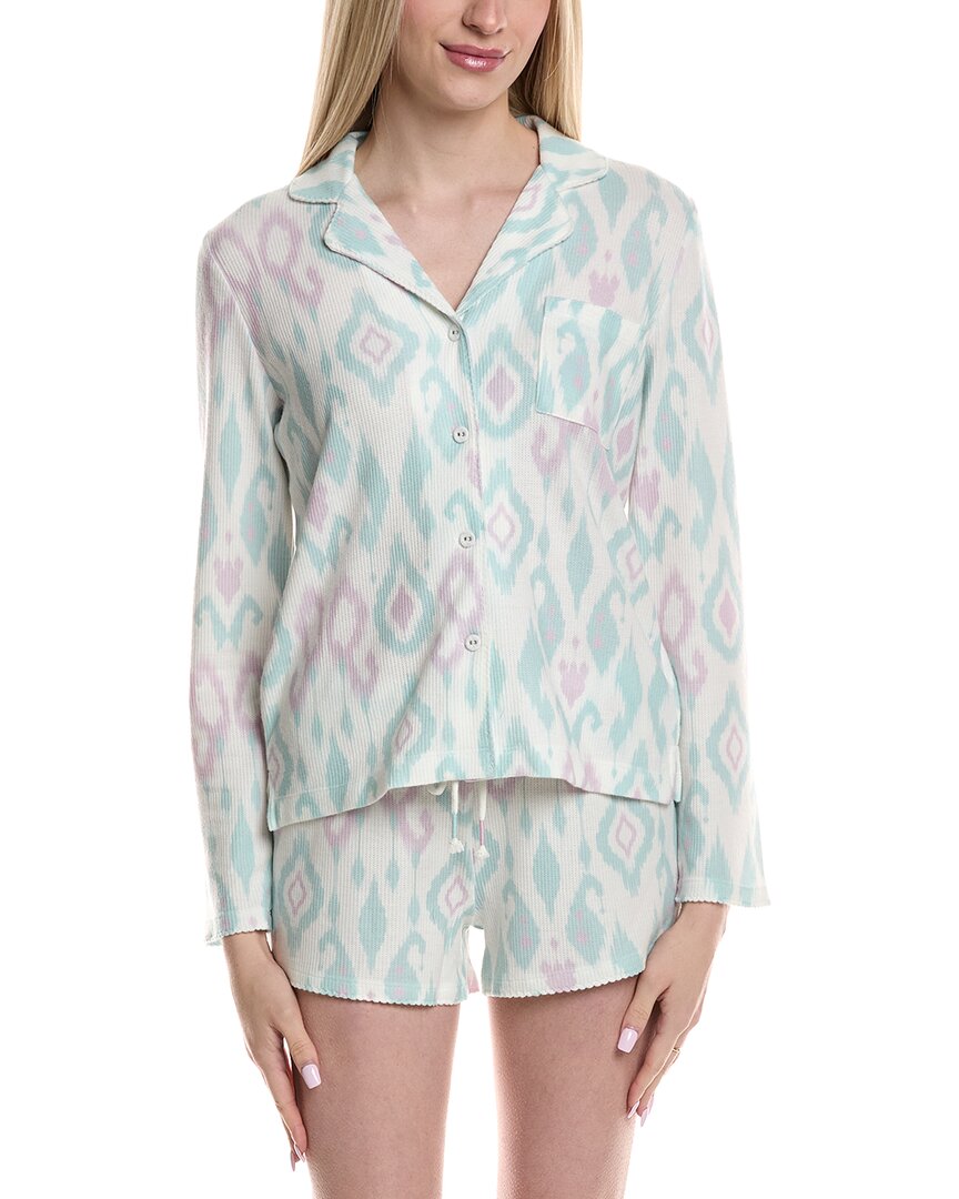 Pj Salvage Ikat Watercolor Top In Green
