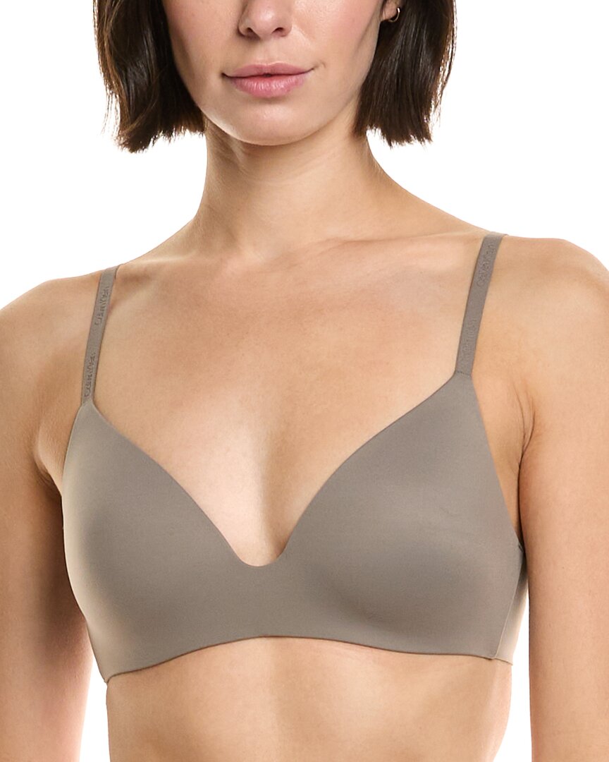 Calvin Klein Wire Free T Shirt Bra In Gray