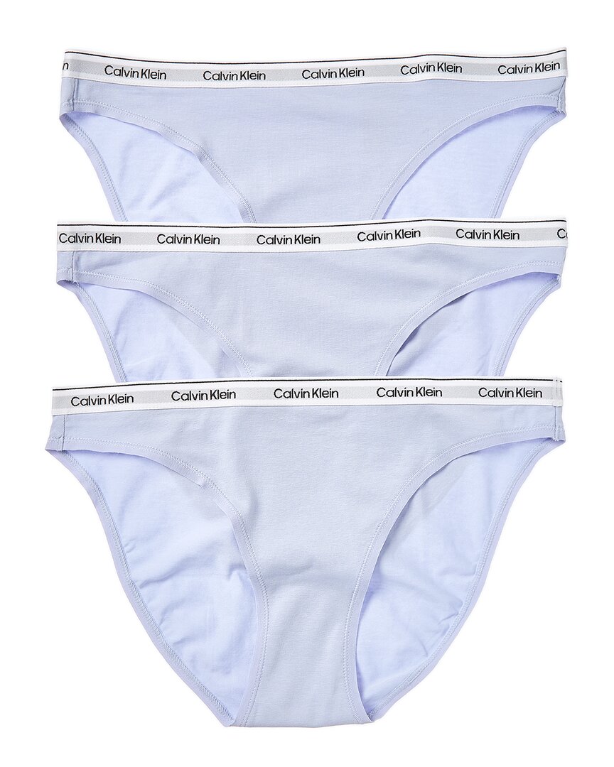 Calvin Klein 3pk Modern Logo Bikini In Blue