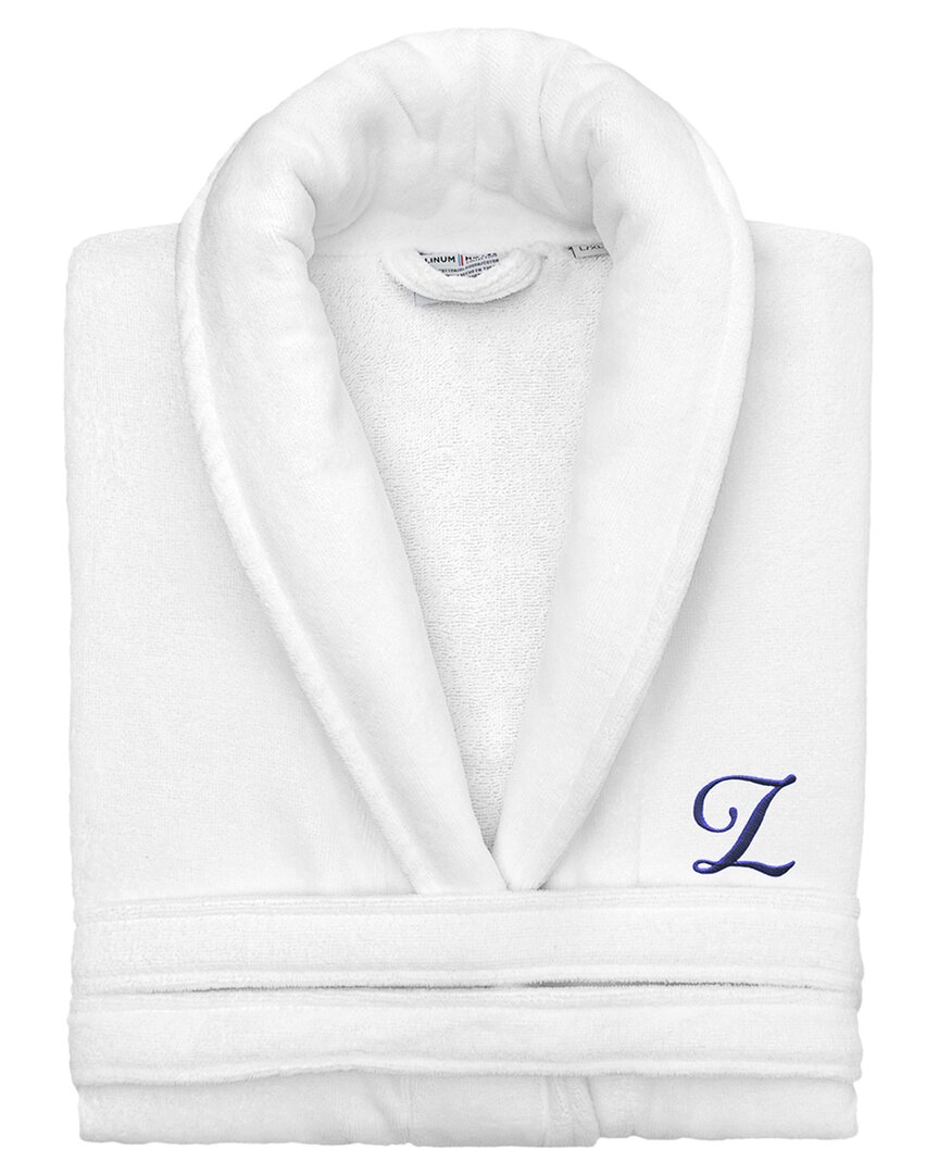 Linum Home Textiles Anovia Personalized Velour Bathrobe In White