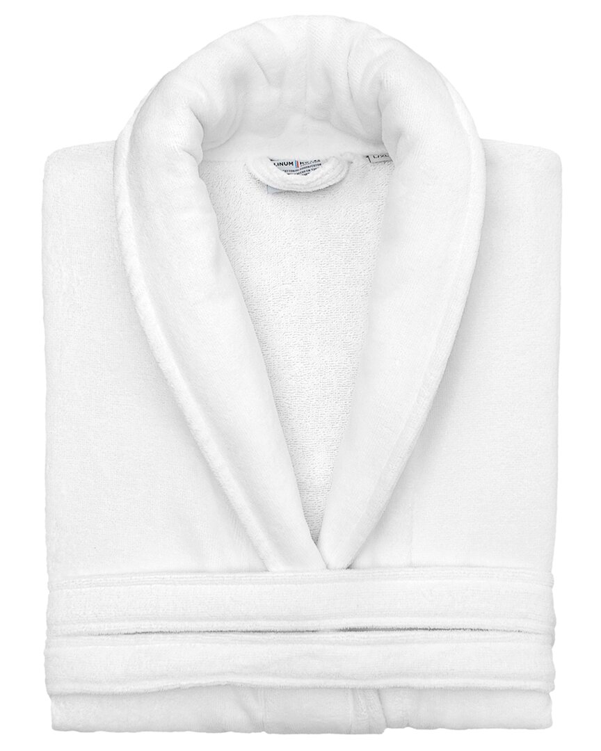 Linum Home Textiles Anovia Personalized Velour Bathrobe In White