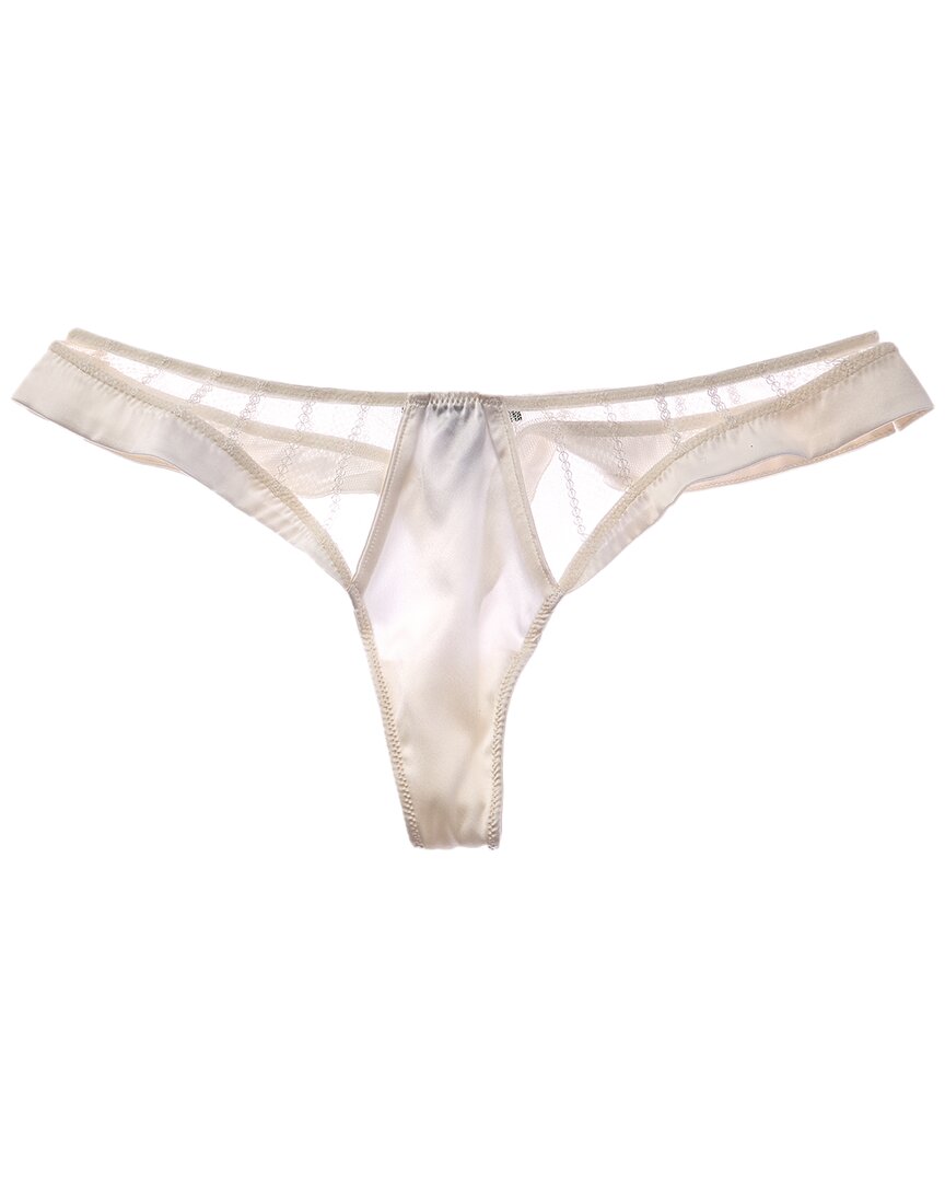 Kiki De Montparnasse Silk-blend Muse Thong In Neutral