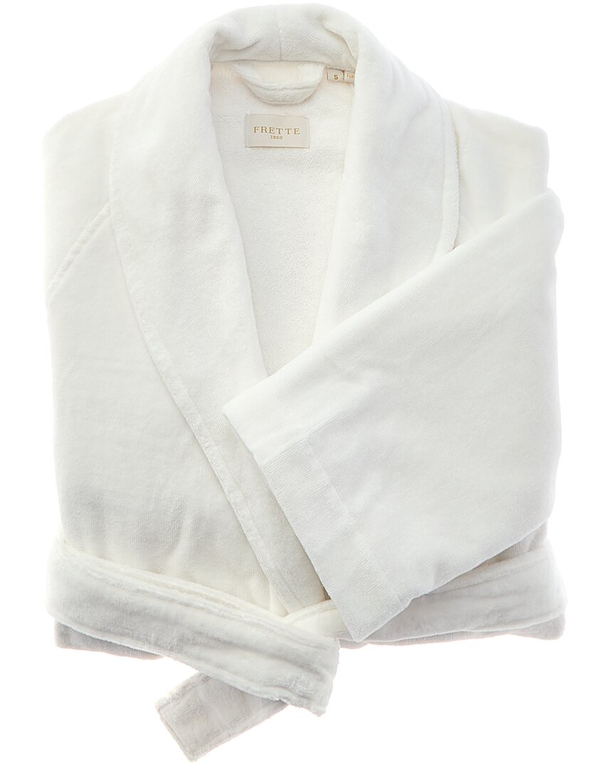 Frette Velour Shawl Collar Robe In White