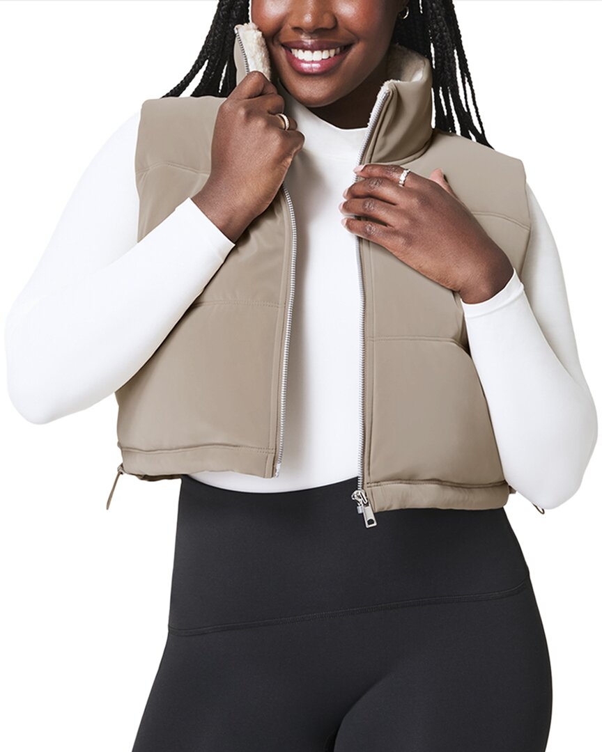 Spanx ® Two-in-one Velour Fleece Vest In Neutral