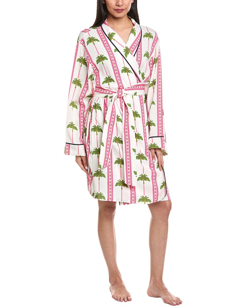 Katie Kime Tropical Palm Lounge Robe In Multi