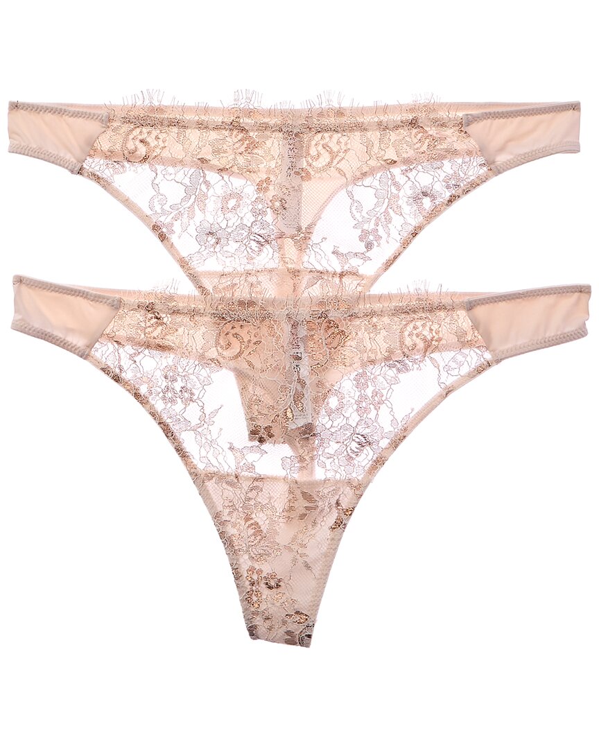 Skarlett Blue 2pk Entice Thong In Gold