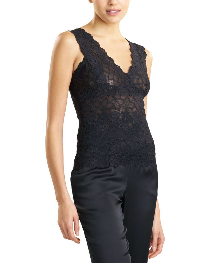 Josie Natori Rose Parfait Allover Lace Tank In Black