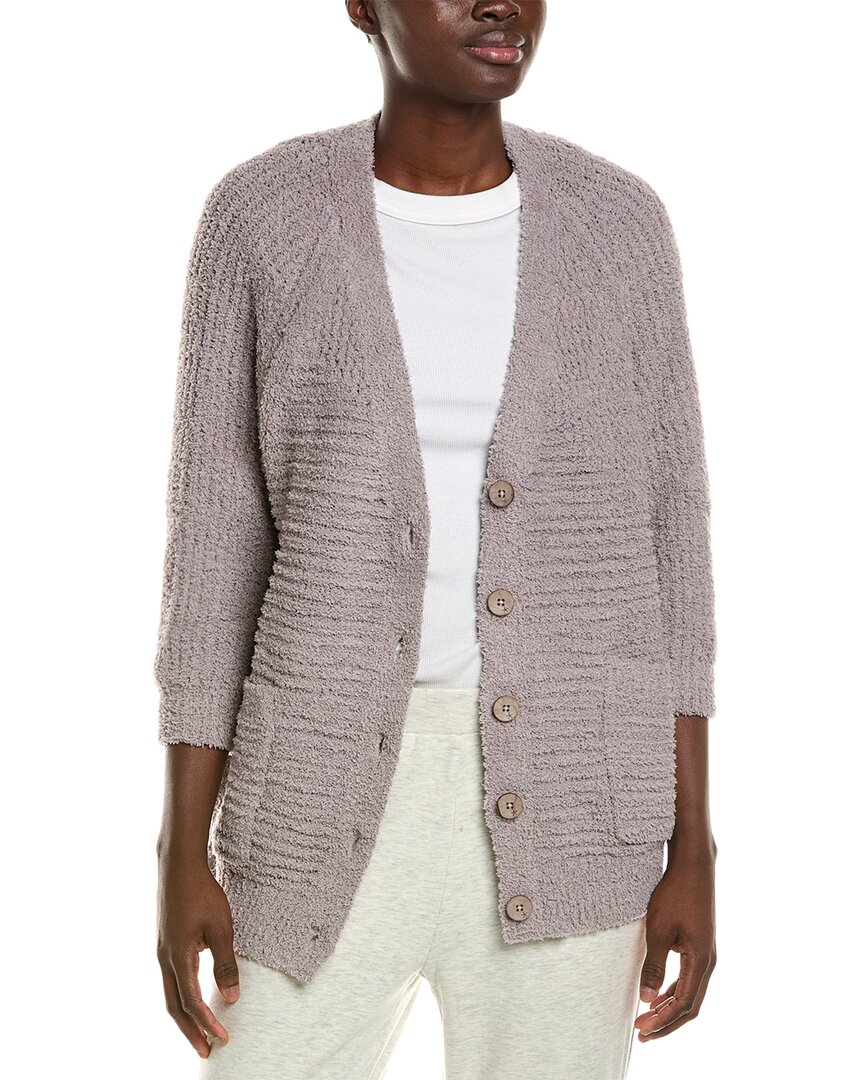 Barefoot Dreams Cozy Twist Raglan Cardigan In Grey