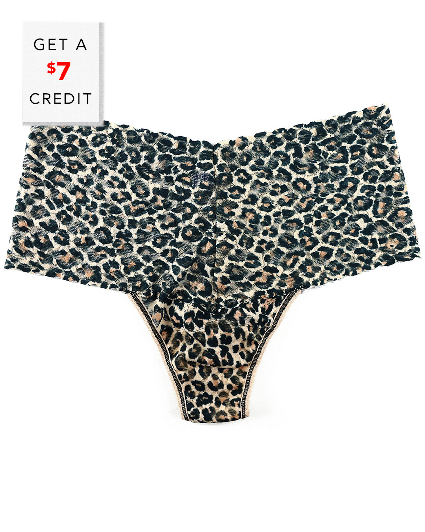 Hanky Panky Lace Retro Thong In Leopard In Animal Print