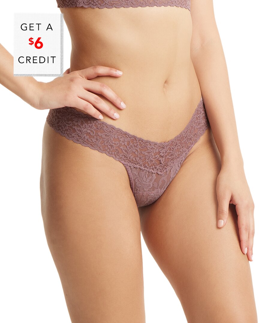 HANKY PANKY LOW RISE LACE THONG WITH $6 CREDIT
