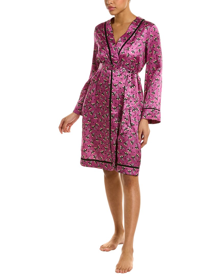 Shop Morgan Lane Rhea Silk-blend Robe In Purple