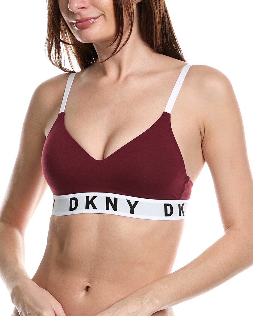 Shop Dkny Wirefree Push-up Bra In Brown