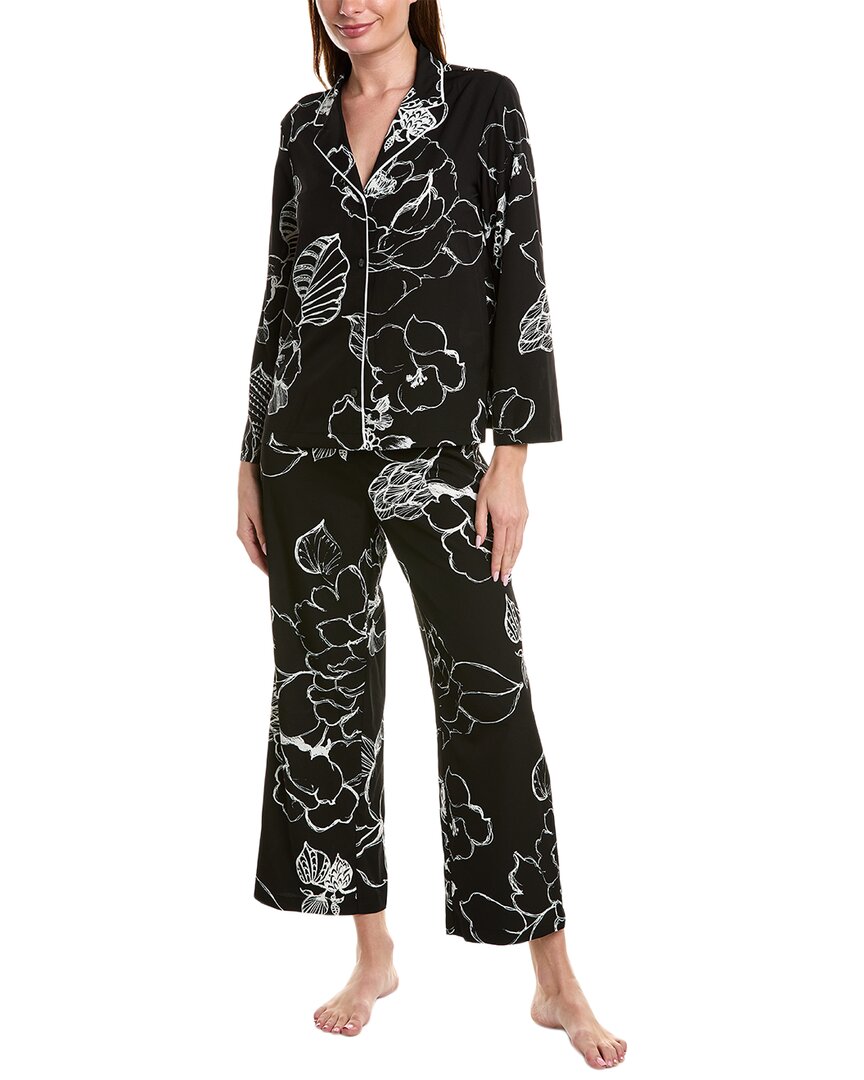 Shop Natori 2pc Juliette Pajama Pant Set In Black