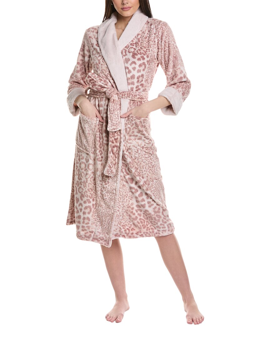 Shop N Natori Leopard Robe In Pink