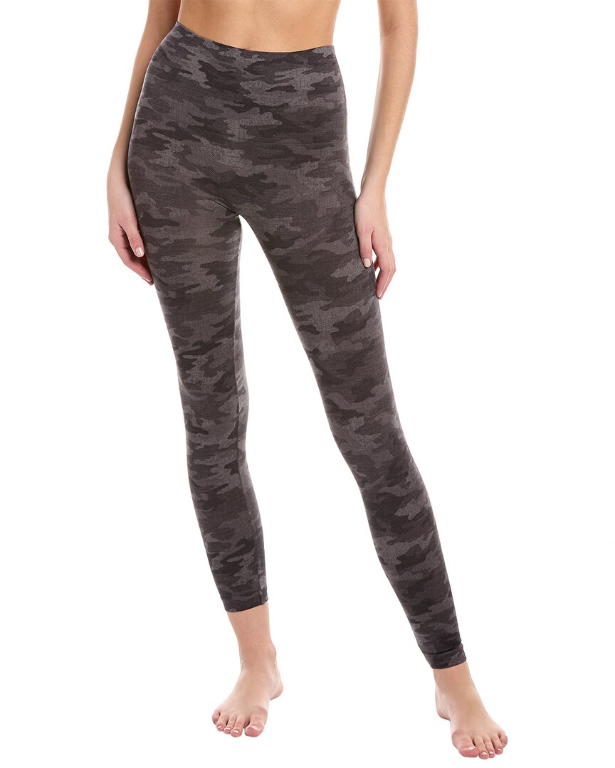 Spanx Look At Me Now Camo-print High-rise Stretch-woven Leggings In Grey