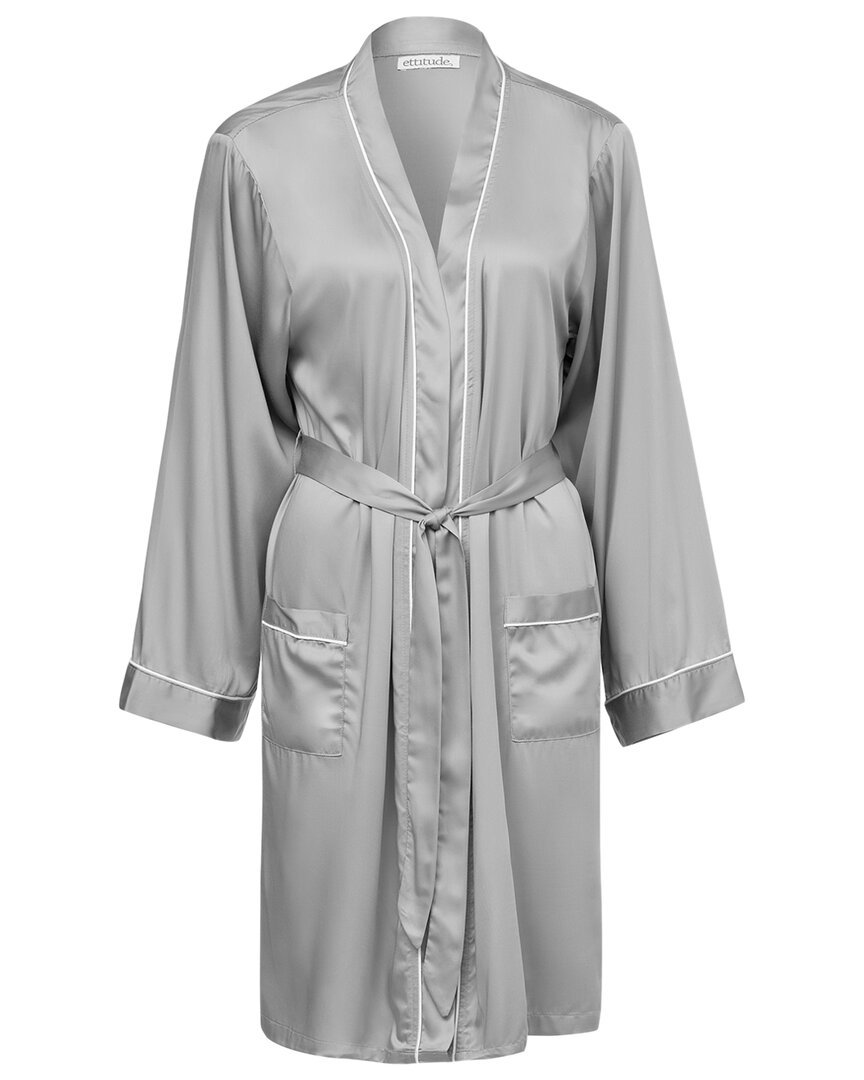 Shop Ettitude Sateen Plus Robe In Grey