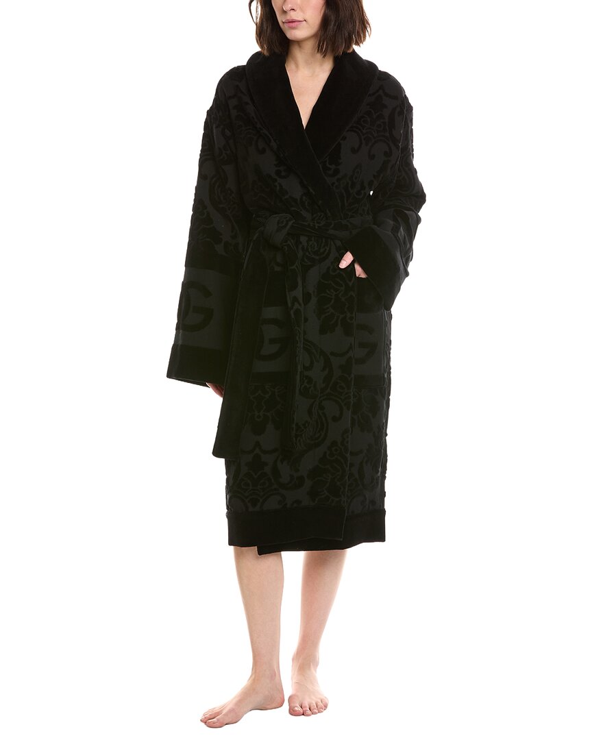 Dolce & Gabbana Terry Cotton Jacquard Bath Robe