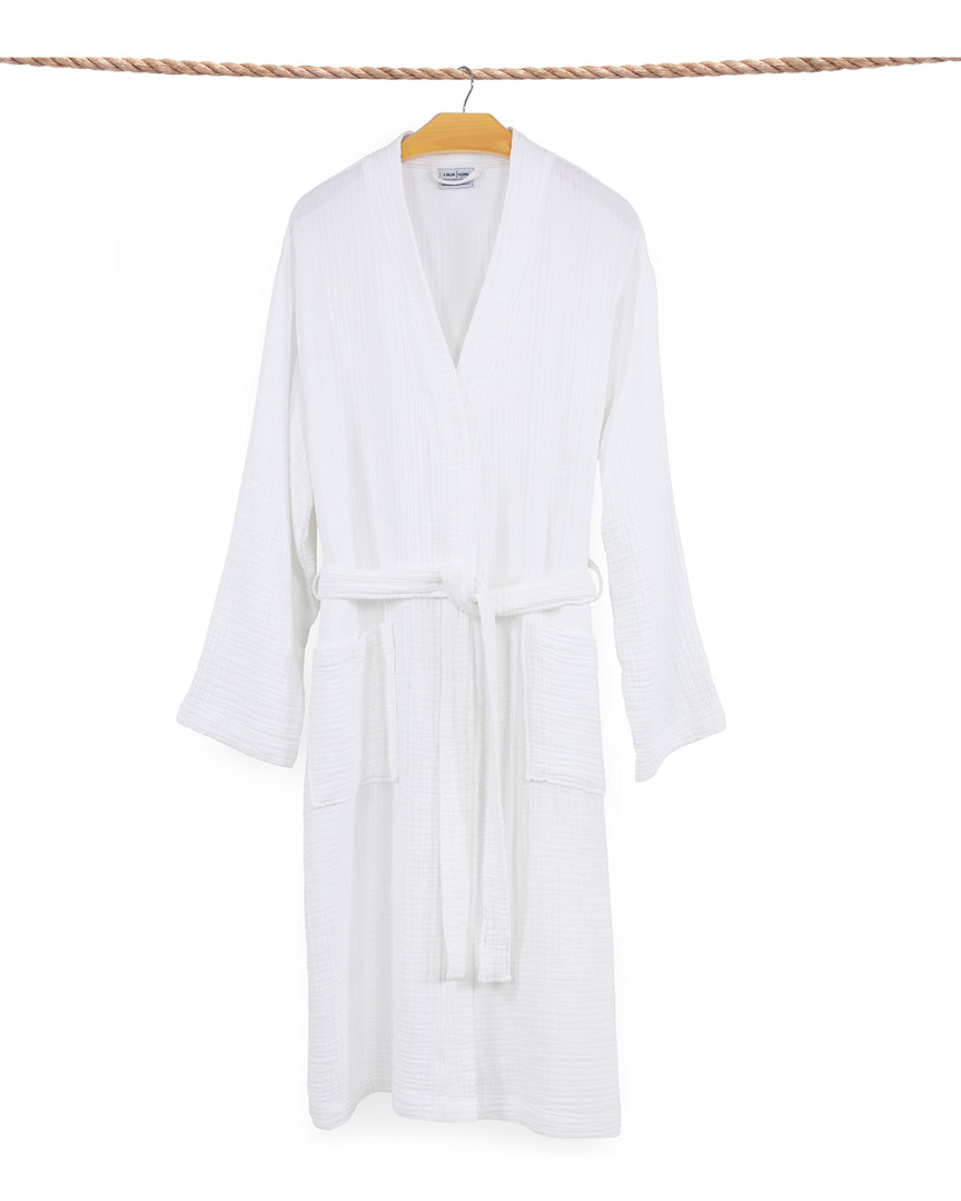 Shop Linum Home Textiles 100% Turkish Cotton Smyrna Hotel Luxury Robe In White