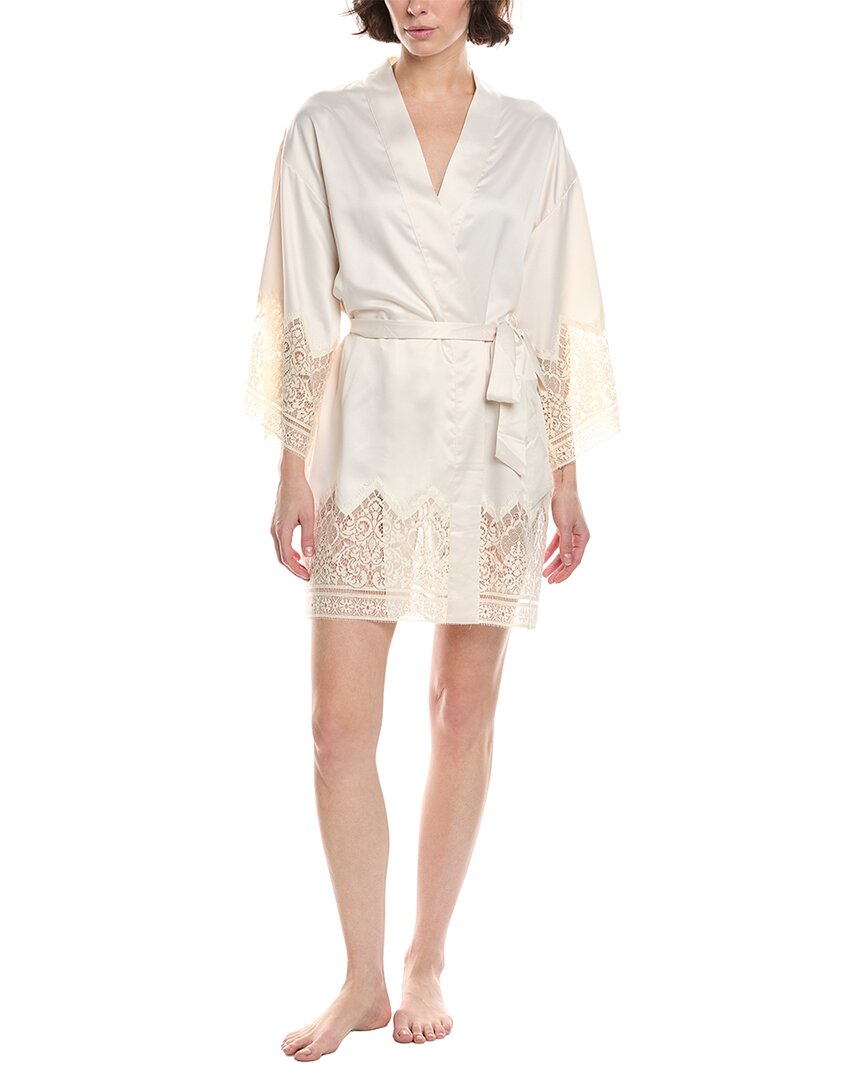 Flora Nikrooz Charmeuse Kimono In Neutral