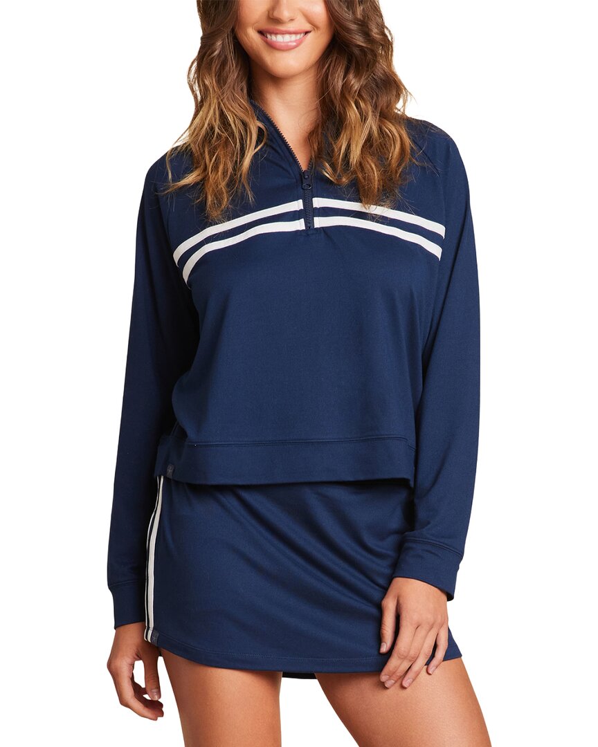 Barefoot Dreams Chic 1/2-zip Pullover In Blue