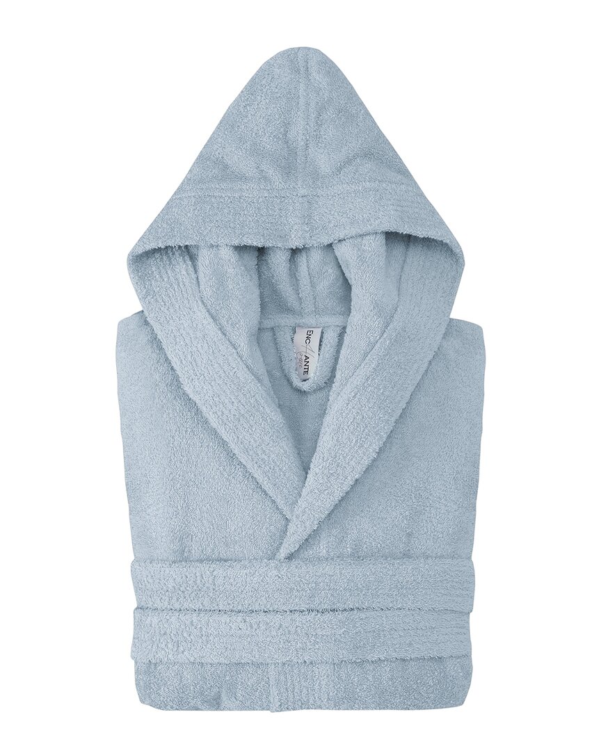 Depera Home Enchante Home Hooded Turkish Cotton Bathrobe In Blue