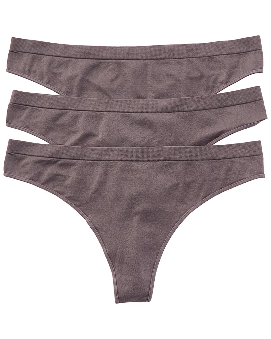 B.tempt'd Set Of 3 Comfort Intended Daywear Thong In Gray