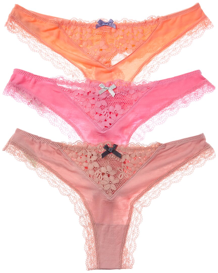 Honeydew Set Of 3 Willow Thong In Pink