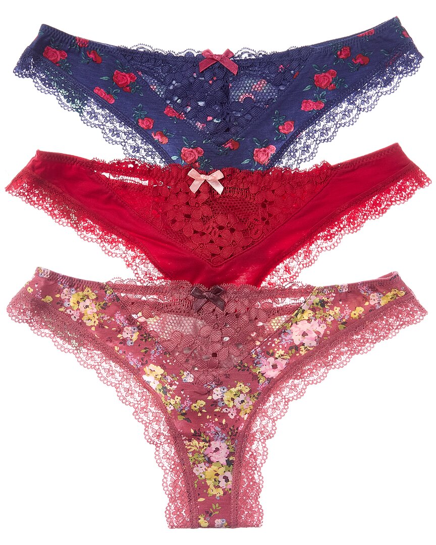 Honeydew Set Of 3 Willow Thong In Pink