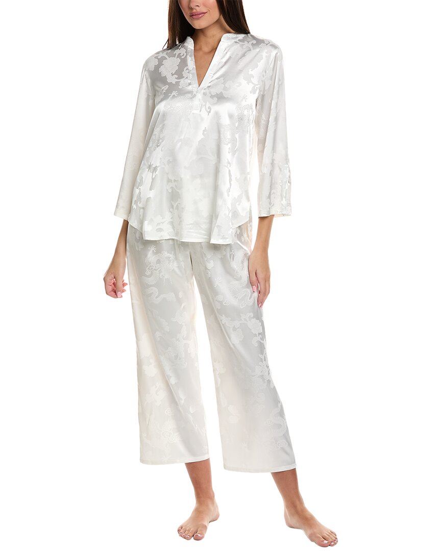 Shop N Natori 2pc Imperial Garden Pajama Set In White
