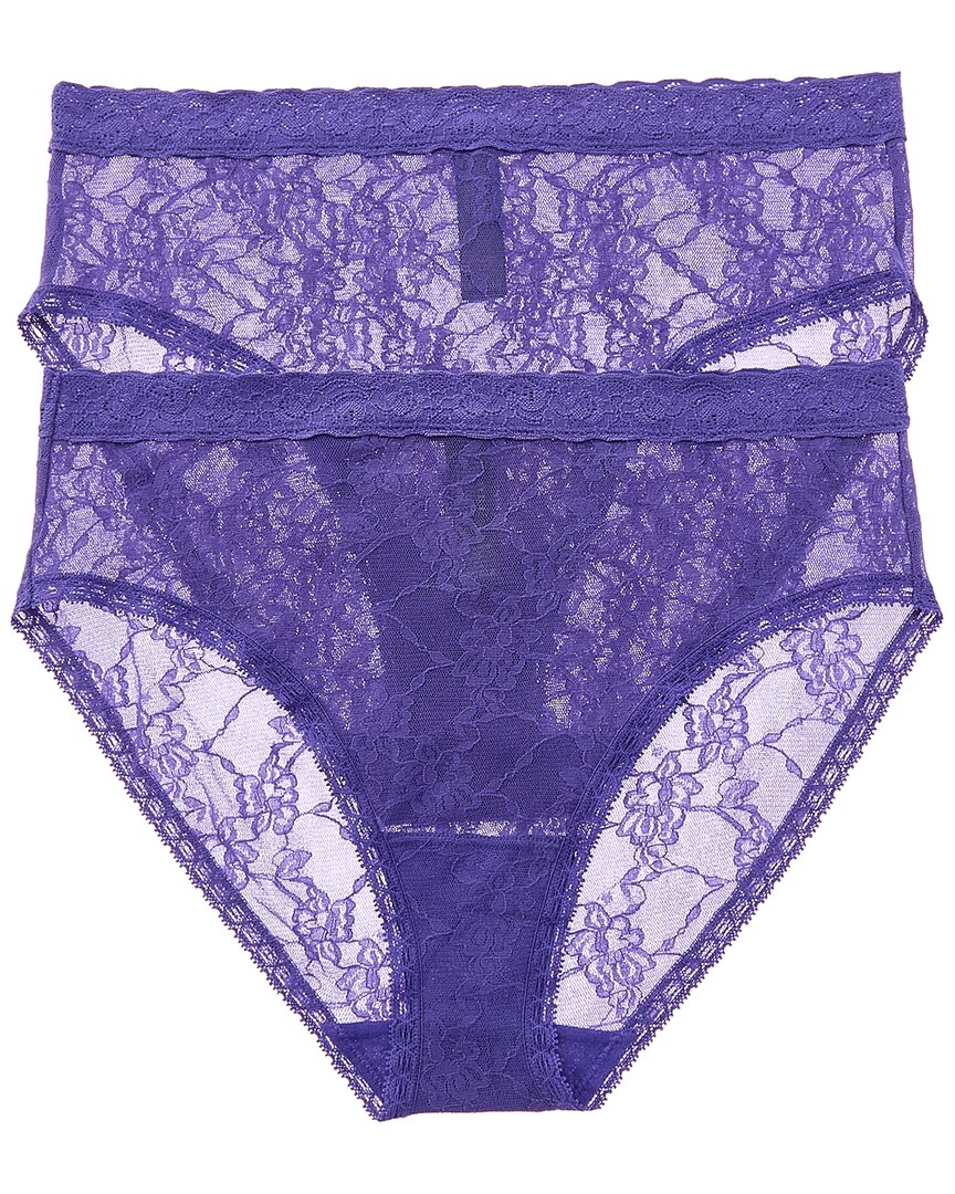 Natori 2pk Bliss Allure Lace Girl Brief In Blue