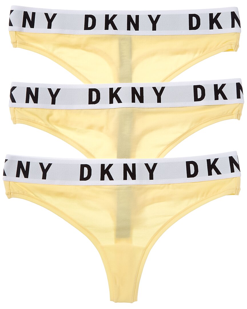 Dkny 3pk Thong In Yellow