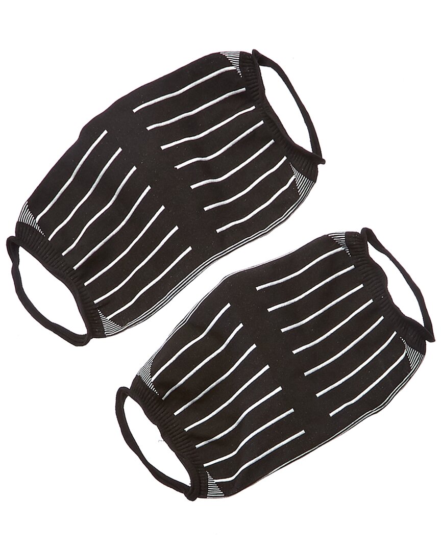 Emilio Cavallini Pack Of 2 Cloth Face Masks In Black